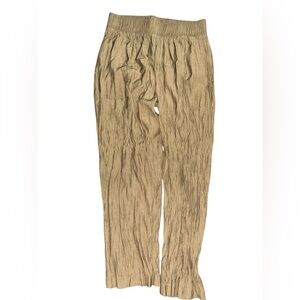 Zara Women's Crinkled Tan Chinos